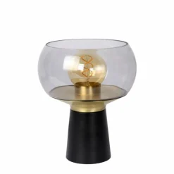 Suspension Verre Fumé-Luminaires Lucide Lampe de table Lucide FARRIS Noir, 1 lumière