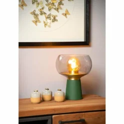 Suspension Verre Fumé-Luminaires Lucide Lampe de table Lucide FARRIS Vert, 1 lumière