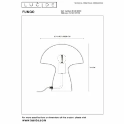 Luminaires Lucide Lampe de table Lucide FUNGO Or, Laiton, 1 lumière