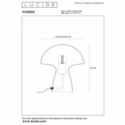 Luminaires Lucide Lampe de table Lucide FUNGO Or, Laiton, 1 lumière