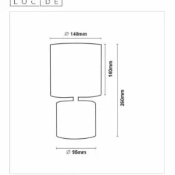Lampes En Tissu-Luminaires Lucide Lampe de table Lucide GREASBY Gris, 1 lumière
