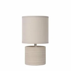 Lampes En Tissu-Luminaires Lucide Lampe de table Lucide GREASBY Beige, 1 lumière