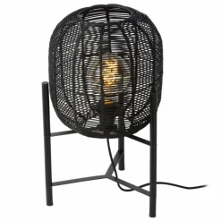 Luminaires Scandinaves-Luminaires Lucide Lampe de table Lucide HERMINE Noir, 1 lumière