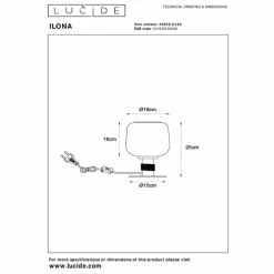 Luminaires Lucide Lampe de table Lucide ILONA Noir, 1 lumière