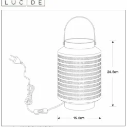 Lampe Turque-Luminaires Lucide Lampe de table Lucide JAMILA Gris, 1 lumière