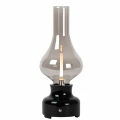 Suspension Verre Fumé-Luminaires Lucide Lampe de table Lucide JASON LED Noir, 1 lumière