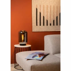 Suspension Verre Fumé-Luminaires Lucide Lampe de table Lucide JOANET Noir, 1 lumière