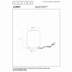 Suspension Verre Fumé-Luminaires Lucide Lampe de table Lucide JOANET Noir, 1 lumière