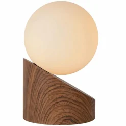 Luminaires Rustiques-Luminaires Lucide Lampe de table Lucide LEN Bois foncé, 1 lumière