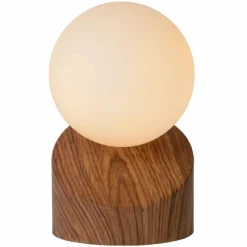 Luminaires Rustiques-Luminaires Lucide Lampe de table Lucide LEN Bois foncé, 1 lumière