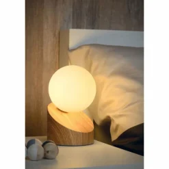 Luminaires Rustiques-Luminaires Lucide Lampe de table Lucide LEN Bois foncé, 1 lumière