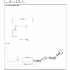 Lampes Vintages & Rétros-Luminaires Lucide Lampe de table Lucide LORIN Noir, 1 lumière