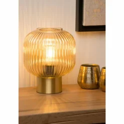 Luminaires Lucide Lampe de table Lucide MALOTO Ambre, 1 lumière
