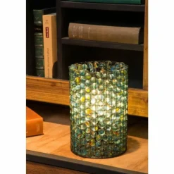 Luminaires Lucide Lampe de table Lucide MARBLOUS Vert, Noir, 1 lumière