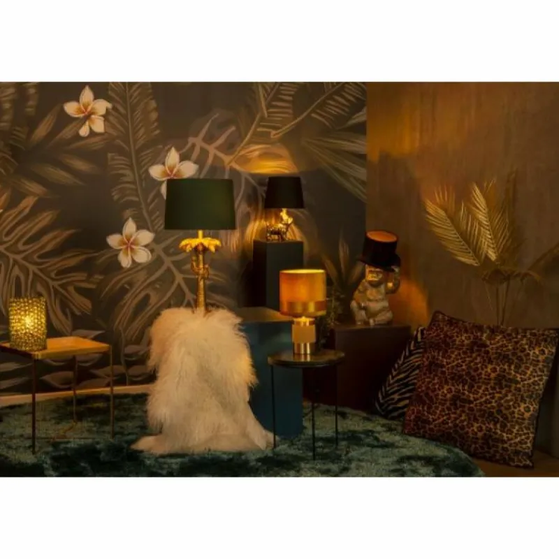 Luminaires Lucide Lampe de table Lucide MARBLOUS Noir, Transparent, 1 lumière