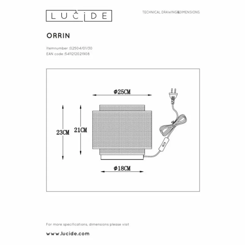 Lampe Turque-Luminaires Lucide Lampe de table Lucide ORRIN Noir, 1 lumière