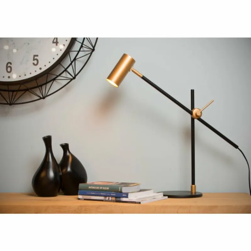 Luminaires Scandinaves-Luminaires Lucide Lampe de table Lucide PHILINE Noir, 1 lumière