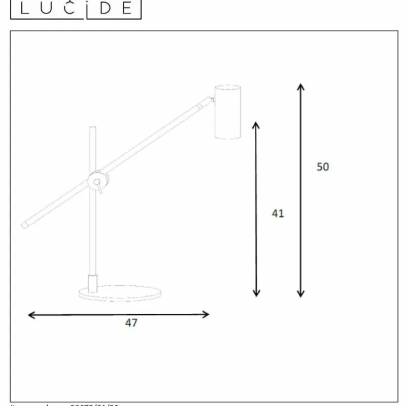 Luminaires Scandinaves-Luminaires Lucide Lampe de table Lucide PHILINE Noir, 1 lumière