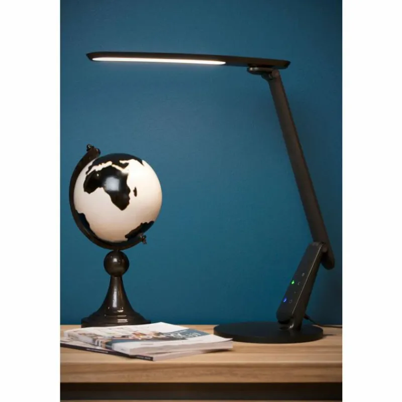 Lampes Industrielles-Luminaires Lucide Lampe de table Lucide PRACTICO LED Noir, 1 lumière