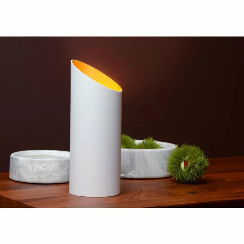 Lampes Dorées-Luminaires Lucide Lampe de table Lucide QUIRIJN Blanc, 1 lumière