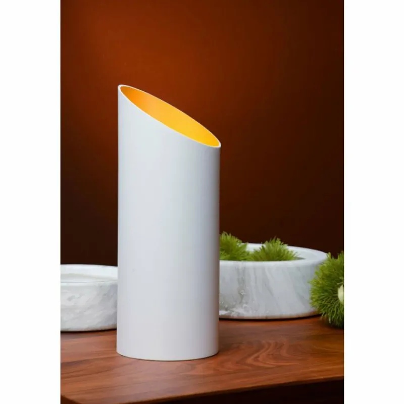 Lampes Dorées-Luminaires Lucide Lampe de table Lucide QUIRIJN Blanc, 1 lumière