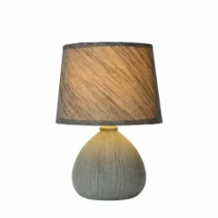 Lampes En Tissu-Luminaires Lucide Lampe de table Lucide RAMZI Gris, 1 lumière