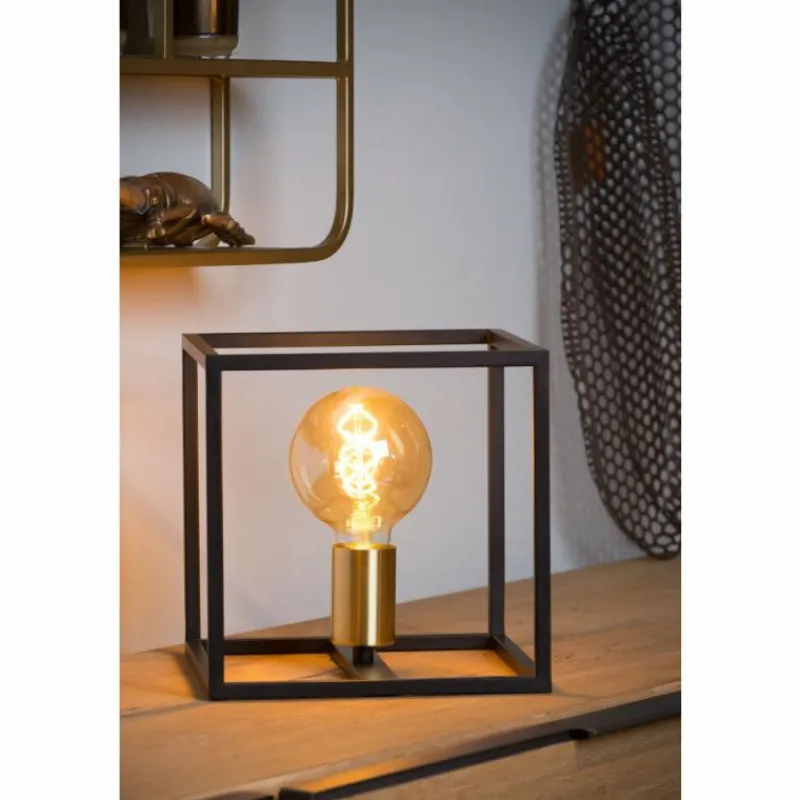 Luminaires Rustiques-Luminaires Lucide Lampe de table Lucide RUBEN Noir, 1 lumière