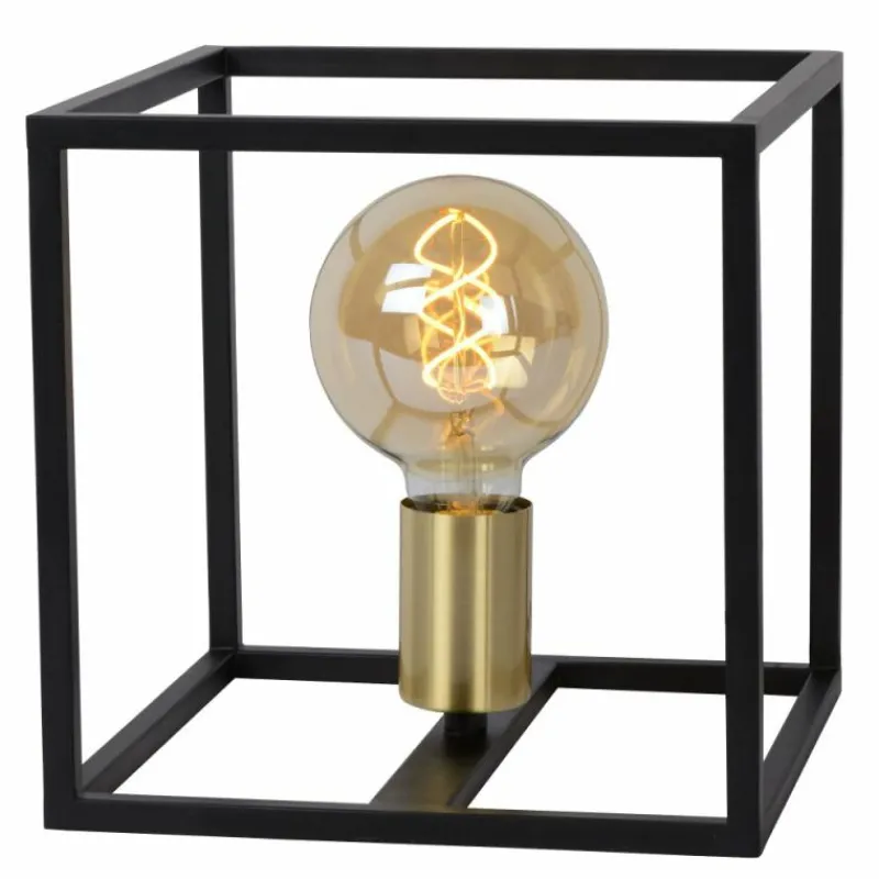 Luminaires Rustiques-Luminaires Lucide Lampe de table Lucide RUBEN Noir, 1 lumière