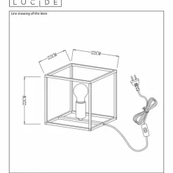 Luminaires Rustiques-Luminaires Lucide Lampe de table Lucide RUBEN Noir, 1 lumière