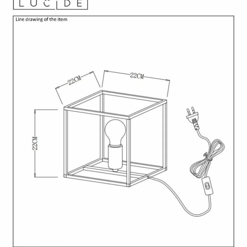 Luminaires Rustiques-Luminaires Lucide Lampe de table Lucide RUBEN Noir, 1 lumière