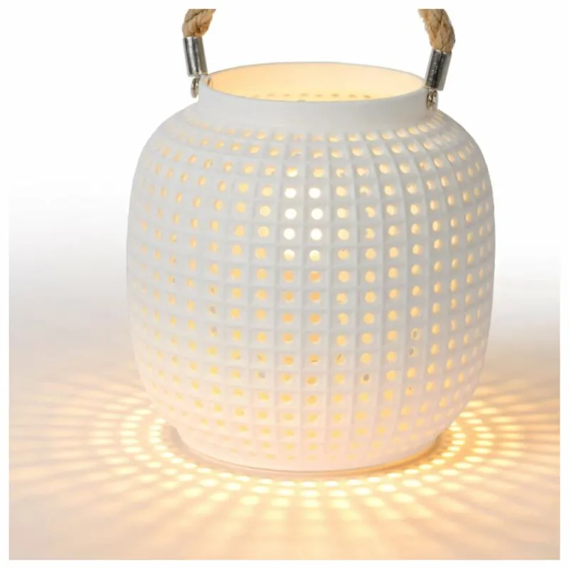 Luminaires Rustiques-Luminaires Lucide Lampe de table Lucide SAFIYA Blanc, 1 lumière