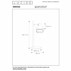 Luminaires Lucide Lampe de table Lucide SENSAS Noir, 1 lumière* Lampes À Poser