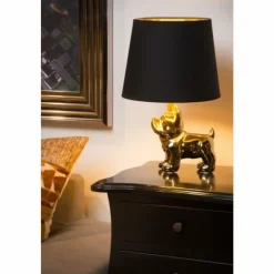 Lampes En Tissu-Luminaires Lucide Lampe de table Lucide SIR WINSTON Or, 1 lumière