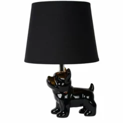 Lampes En Tissu-Luminaires Lucide Lampe de table Lucide SIR WINSTON Noir, 1 lumière