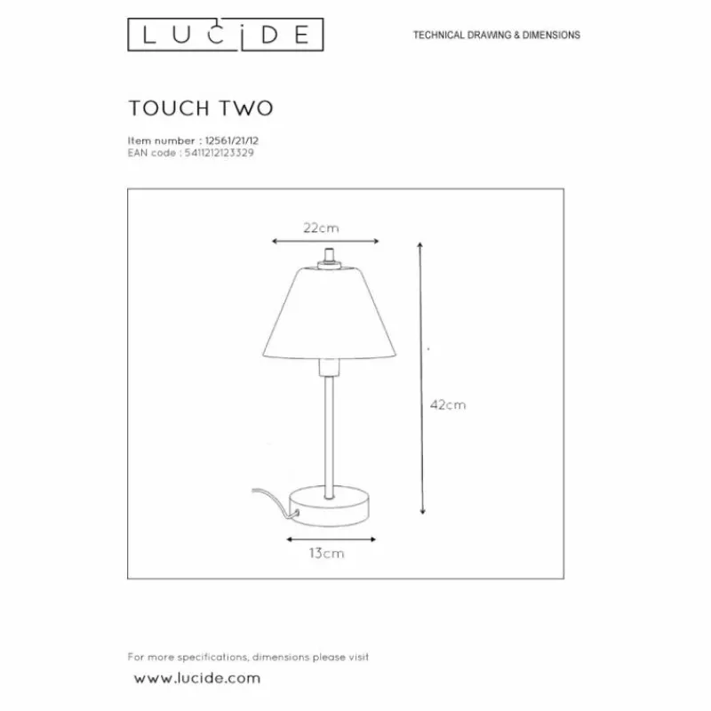 Luminaires Lucide Lampe de table Lucide TOUCH Nickel mat, 1 lumière