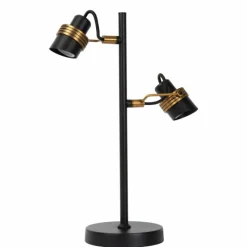 Luminaires Lucide Lampe de table Lucide TUNDRAN Noir, 2 lumières* Lampes À Poser