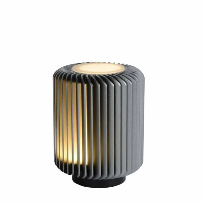 Luminaires Scandinaves-Luminaires Lucide Lampe de table Lucide TURBIN LED Gris, 1 lumière