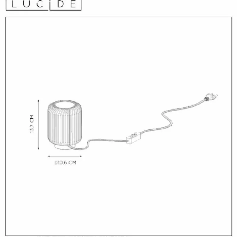 Luminaires Scandinaves-Luminaires Lucide Lampe de table Lucide TURBIN LED Gris, 1 lumière