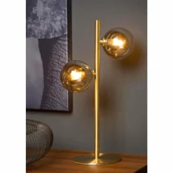 Luminaires Lucide Lampe de table Lucide TYCHO Or, 2 lumières