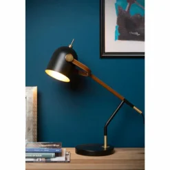 Luminaires Scandinaves-Luminaires Lucide Lampe de table Lucide WAYLON Noir, 1 lumière
