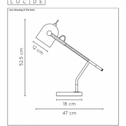 Luminaires Scandinaves-Luminaires Lucide Lampe de table Lucide WAYLON Noir, 1 lumière