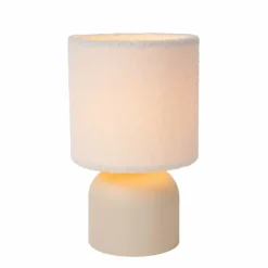 Lampes En Tissu-Luminaires Lucide Lampe de table Lucide WOOLLY Beige, 1 lumière