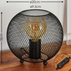 Lampes Industrielles-hofstein Lampe de table Luena Noir, 1 lumière