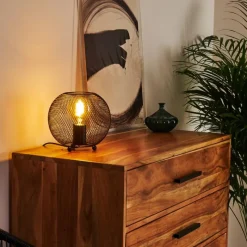 Lampes Industrielles-hofstein Lampe de table Luena Noir, 1 lumière