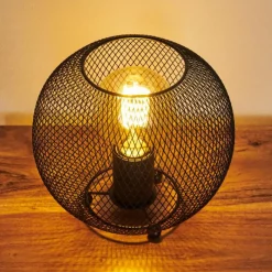 Lampes Industrielles-hofstein Lampe de table Luena Noir, 1 lumière