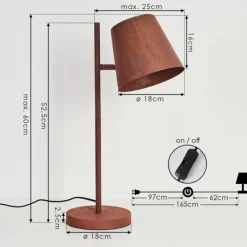 Lampes Industrielles-hofstein Lampe de table Lungre Rouille, 1 lumière
