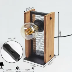 Lampes Vintages & Rétros-hofstein Lampe de table Maahui Écru, Noir, 1 lumière