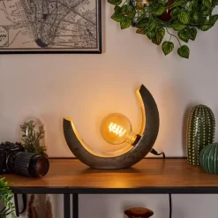 Lampes Industrielles-hofstein Lampe de table Magredis Argent Oxydé, 1 lumière