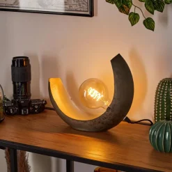 Lampes Industrielles-hofstein Lampe de table Magredis Argent Oxydé, 1 lumière