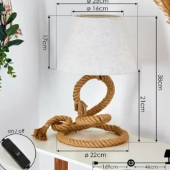 Lampes En Tissu-hofstein Lampe de table Makondo Brun, 1 lumière